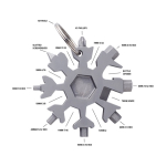 Outil multifonction en forme de flocon de neige Snowflake couleur argenté troisième vue