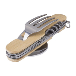 Set personnalisé de couverts pliants en métal à 5 fonctions Camping couleur marron cinquième vue