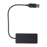 Hub USB en aluminium avec 2 ports USB-A et 1 port USB-C couleur noir première vue