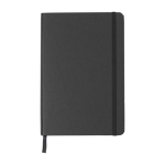Carnet A5 en carton recyclé avec élastique et ruban à pages lignées couleur noir première vue