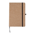 Carnet en cuir recyclé avec porte-stylo A5 à pages lignées couleur marron première vue