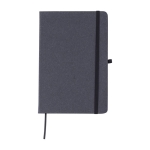 Carnet en cuir recyclé avec porte-stylo A5 à pages lignées couleur noir première vue
