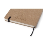Carnet en cuir recyclé avec porte-stylo A5 à pages lignées couleur noir cinquième vue