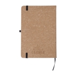 Carnet en cuir recyclé avec porte-stylo A5 à pages lignées couleur noir sixième vue