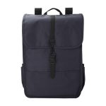 Sac à dos en RPET avec deux poches latérales et une sangle à boucle couleur bleu première vue