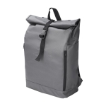 Sac à dos roll-top en RPET 600D avec fermeture velcro et boucle couleur gris cinquième vue