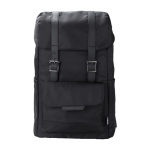 Sac à dos pour PC 15” en RPET à rabat et poche à fermeture magnétique couleur noir première vue