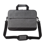 Sacoche pour ordinateur portable 15” en polyester 600D à poche avant couleur gris première vue