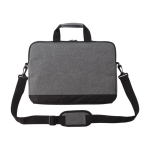 Sacoche pour ordinateur portable 15” en polyester 600D à poche avant couleur gris deuxième vue