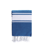 Paréo bicolor en coton et polyester pour 2 personnes 200 g/m2 couleur bleu avec zone d'impression
