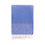 Paréo serviette monochrome en coton recyclé et bio 200 g/m2 couleur bleu première vue