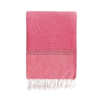 Paréo serviette monochrome en coton recyclé et bio 200 g/m2 couleur rouge première vue