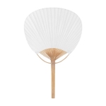 Eventail style pai pai avec manche en bambou personnalisable couleur blanc première vue