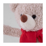 Ours en peluche avec écharpe rouge personnalisable couleur naturel deuxième vue