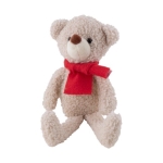 Ours en peluche avec écharpe rouge personnalisable couleur naturel troisième vue