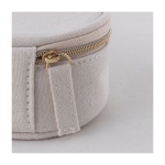 Boîte à bijoux ronde pour voyages en coton recyclé couleur naturel troisième vue