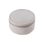 Boîte à bijoux ronde pour voyages en coton recyclé couleur naturel quatrième vue