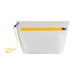 Trousse imperméable en polyester, fermeture éclair et ruban coloré couleur jaune première vue