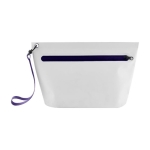 Trousse imperméable en polyester, fermeture éclair et ruban coloré couleur bleu marine première vue