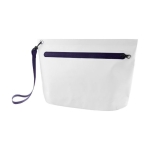 Trousse imperméable en polyester, fermeture éclair et ruban coloré couleur bleu marine troisième vue