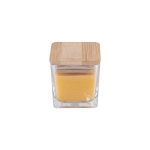 Bougie en cire d'abeille et végétale avec motif d'abeille couleur jaune première vue