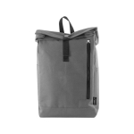 Sac à dos roll-top en polyester, fermeture éclair verticale couleur gris première vue