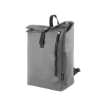 Sac à dos roll-top en polyester, fermeture éclair verticale couleur gris deuxième vue