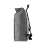 Sac à dos roll-top en polyester, fermeture éclair verticale couleur gris troisième vue