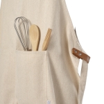 Tablier en coton recyclé avec deux poches avant 280 g/m² couleur naturel deuxième vue