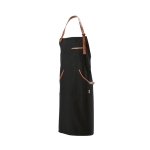 Tablier en coton recyclé et RPET à poche supérieure 300 g/m² couleur noir