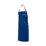 Tablier en coton recyclé et RPET à poche supérieure 300 g/m² couleur bleu marine
