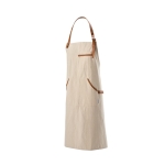Tablier en coton recyclé et RPET à poche supérieure 300 g/m² couleur naturel