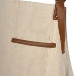 Tablier en coton recyclé et RPET à poche supérieure 300 g/m² couleur naturel deuxième vue