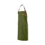 Tablier en coton recyclé et RPET à poche supérieure 300 g/m² couleur vert militaire
