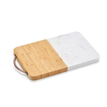 Planche à découper design en bambou et marbre à anse supérieure couleur naturel