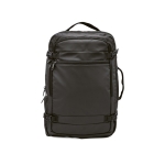 Sac à dos 22L en RPET à sangle trolley et poche cachée couleur noir vue frontale
