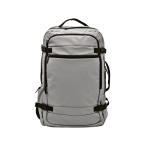 Sac à dos 22L en RPET à sangle trolley et poche cachée couleur gris vue frontale