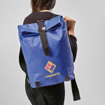 Sac à dos imperméable en coton recyclé pour ordinateur portable 17'' 23L couleur bleu