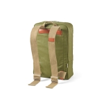 Sac à dos en coton recyclé à détails en cuir recyclé 340 g/m² 17” couleur vert militaire deuxième vue