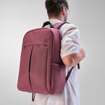 Sac à dos 22L en nylon recyclé à fermetures éclair imperméables 15,6” couleur bordeaux deuxième vue d'ambiance