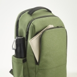 Sac à dos pour PC 15,6” en nylon recyclé bicolore imperméable couleur vert militaire quatrième vue