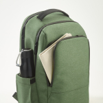 Sac à dos pour PC 15,6” en nylon recyclé bicolore imperméable couleur vert militaire deuxième vue detaillée