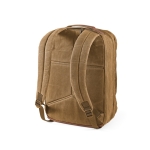 Sac à dos en coton recyclé à revêtement en cire 230 g/m² couleur camel deuxième vue