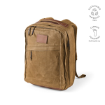 Sac à dos en coton recyclé à revêtement en cire 230 g/m² couleur camel