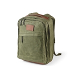 Sac à dos en coton recyclé à revêtement en cire 230 g/m² couleur vert militaire