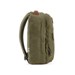 Sac à dos en coton recyclé à revêtement en cire 230 g/m² couleur vert militaire troisième vue