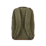Sac à dos en coton recyclé à revêtement en cire 230 g/m² couleur vert militaire vue arrière