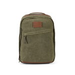 Sac à dos en coton recyclé à revêtement en cire 230 g/m² couleur vert militaire vue frontale