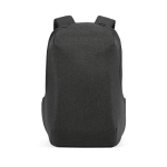 Sac à dos 20 L en RPET avec cadenas et tissus anti-coupure 15,6'' couleur noir vue frontale