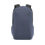 Sac à dos 20 L en RPET avec cadenas et tissus anti-coupure 15,6'' couleur bleu vue frontale